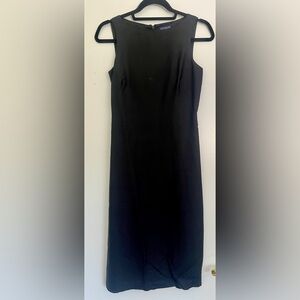 Ann Taylor Black Silk Midi Tank Sheath Dress
